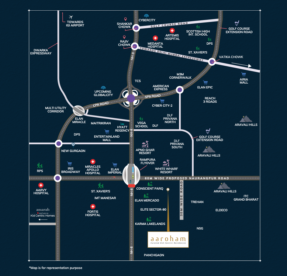 Ashiana Aaroham Gurgaon Location Map